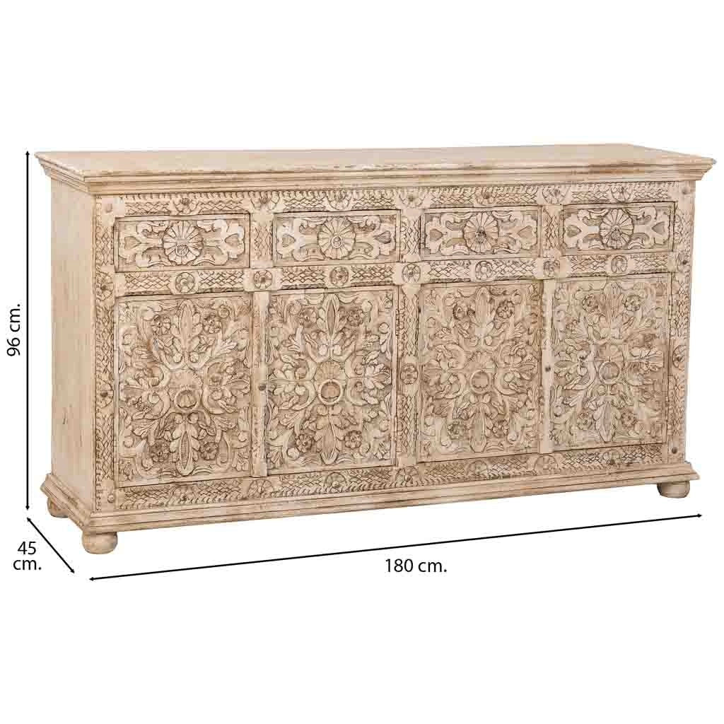 Credenza in legno beige 180x45x96