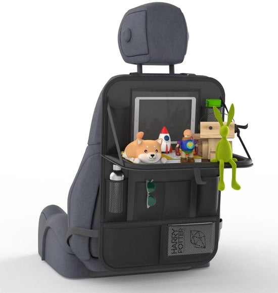Organizzatore Auto per Bambini & Protezione del Pavimento – XXL 13" Tavolo Portatile, Tavolo Ripiegabile & 11 Cestini per Bambini & Lunghe Passeggiate Protezione dei Sedili (2)
