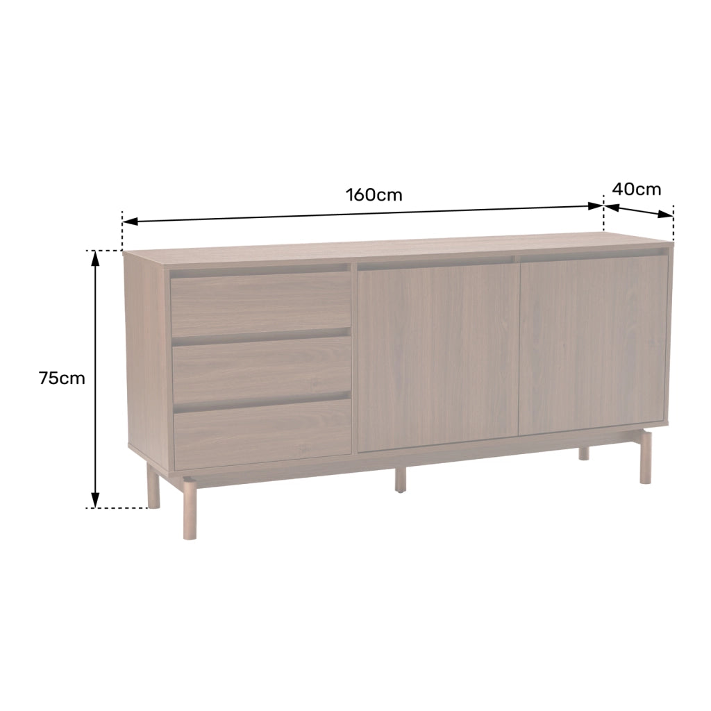 Tavolo buffet in legno scuro 160cm SARAH