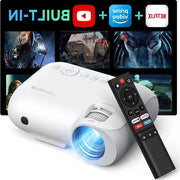Schermo Proiettore 4K WiFi Bluetooth 450 ANSI-lumen - proiettore integrato compatibile con Full HD 1080P - Netflix - Prime Video - YouTube - proiettore home cinema Y9 - Fire Stick - smartphone - PS5 Schermo Proiettore