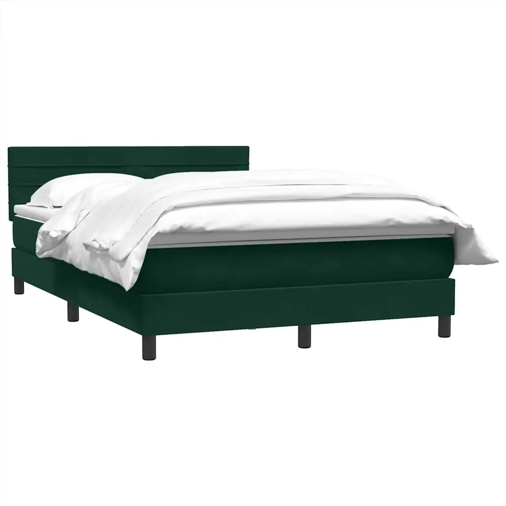 vidaXL Giroletto a Molle con Materasso Verde Scuro 160x220 cm Velluto