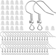 Orecchini con Haken in Argento Ipoadregevanti - 200 Pezzi - Argento - Orecchini per Gioielleria - Adatti per la Creazione di Gioielli - Orecchini con Haken