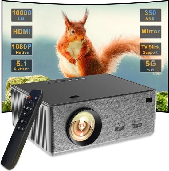 Proiettore portatile supporta 4K 170 pollici Full HD home cinema 500 Ansi lumen proiettore WiFi Bluetooth con parole chiave popolari aggiunte Proiettore Jumbotron.