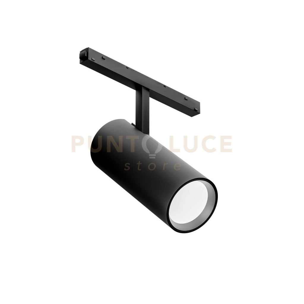 GFA1511CD- FARETTO LED ORIENTABILE DOPPA ACCENSIONE PER SIETMA BINARIO 48V INCASTRO MAGNETICO 3000K 2320LM 30W NERO D.7,5CM DIMMERABILE