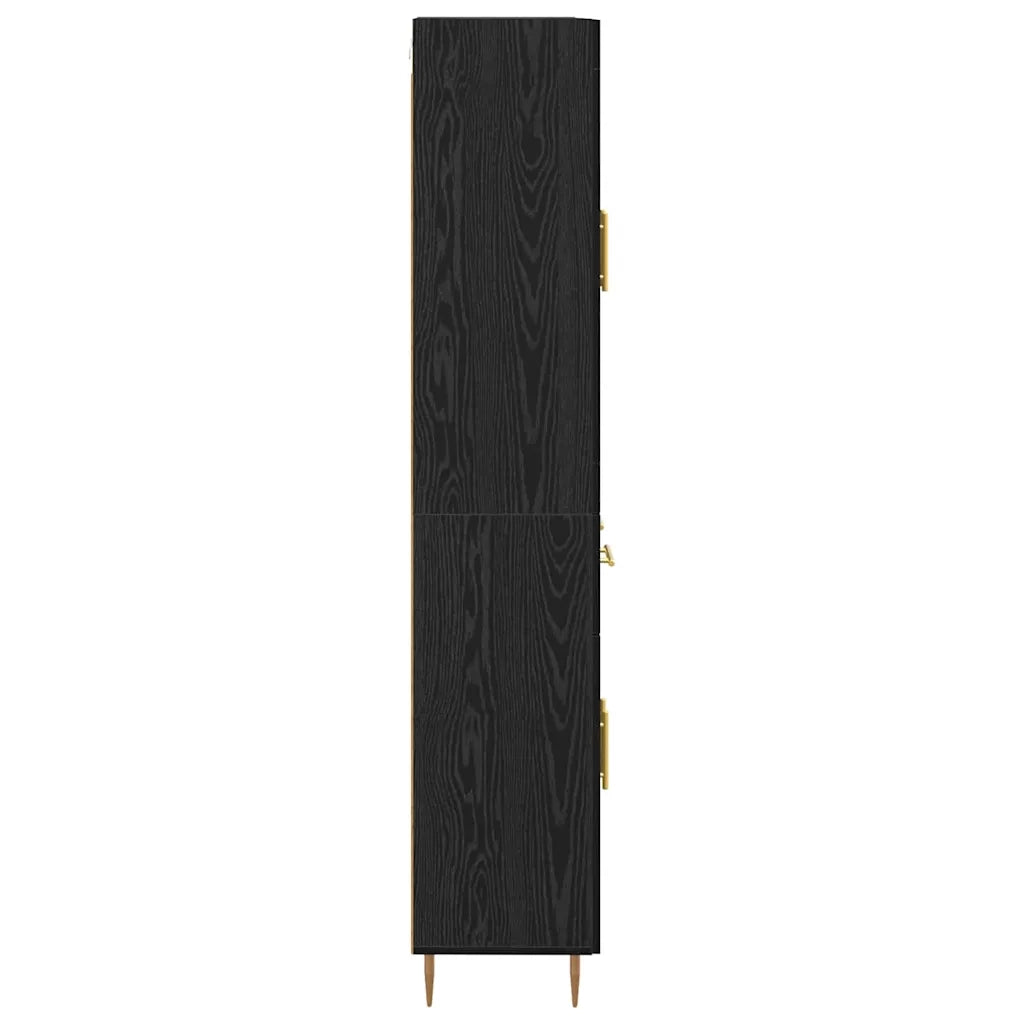 Credenza | Madia | Buffet da pranzo | Armadio da pranzo Rovere Nero 69,5 x 34 x 180 cm Legno multistrato
