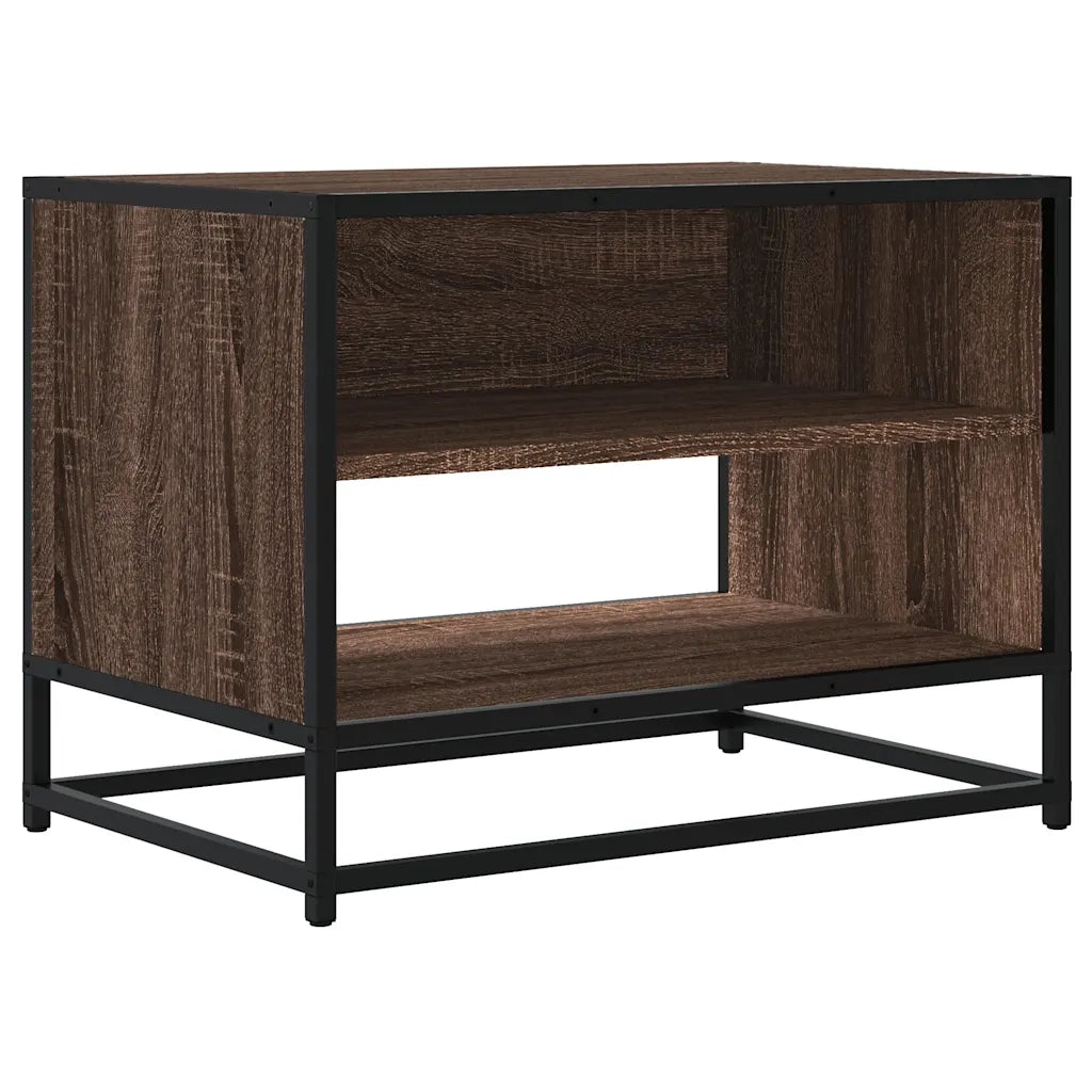 Mobile TV Rovere Marrone 61x40x46 cm Legno Multistrato Metallo
