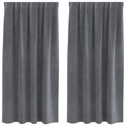 Tende Oscuranti | Tende Blackout 2 pz Grigio chiaro 140 x 175 cm Velluto