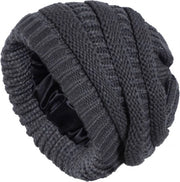 Muffa da Capo Donna - Calda e Impermeabile Muffa Invernale - Muffa a Maglia con Cappuccio - Stoffa con Telaio Leggero - Muffa in Lana per Uomo e Donna - Adatta per Circonferenza del Capo 55-60cm - Color Grigio Scuro