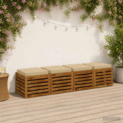 Cuscini per Sedia in 4 Pezzi SOEST 4 pz 100% Poliestere Beige 944569
