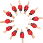 Klemme Decorative Miniature Fotografiche a Stampa a Mano da 100 pezzi in Legno Naturale