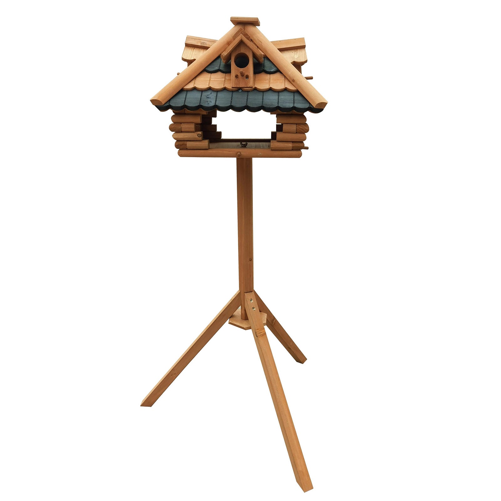 Toboli Mangiatoia per uccelli con supporto in legno di abete 115cm Per uccelli selvatici Con abbaini