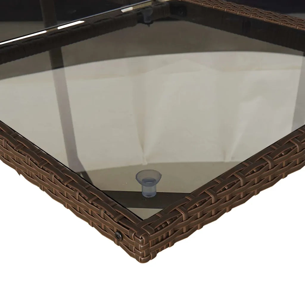 Set da Pranzo da Giardino 13pz con Cuscini Marrone Polyrattan 3211761