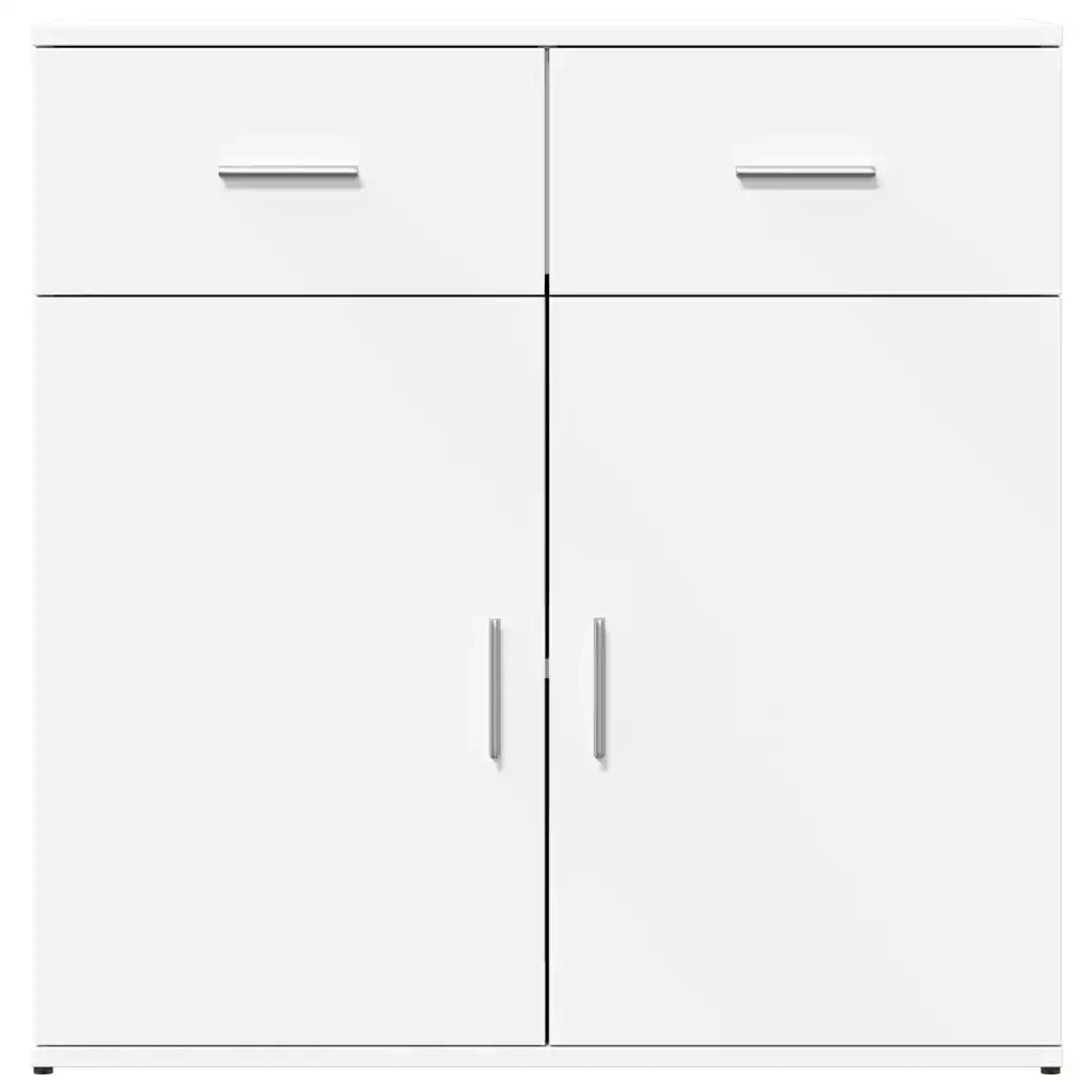 Credenze 2 pz Bianche 79x38x80 cm in Legno Multistrato
