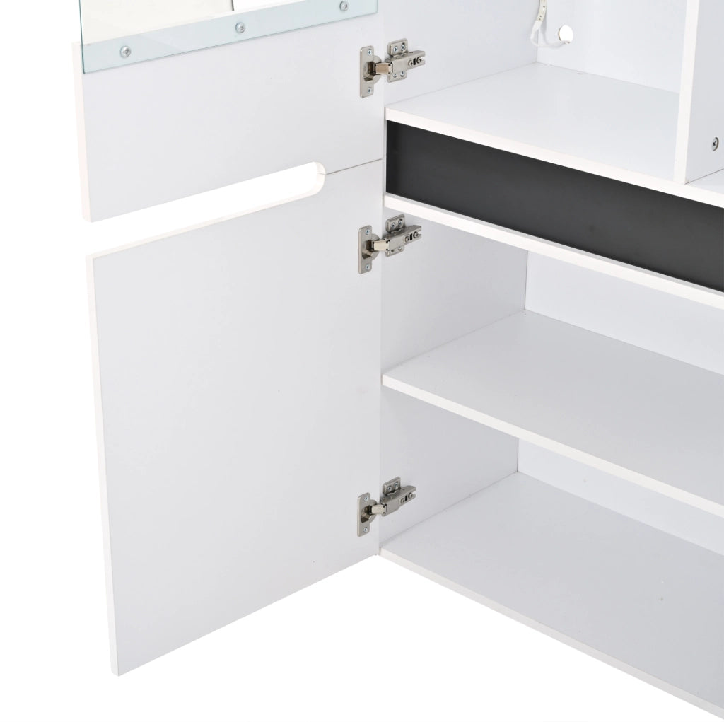 VETRINA LED 80x35x180 cm MDF Bianca, 4 ante