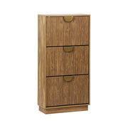 Scarpiera effetto legno di mango scanalato 3 cassetti