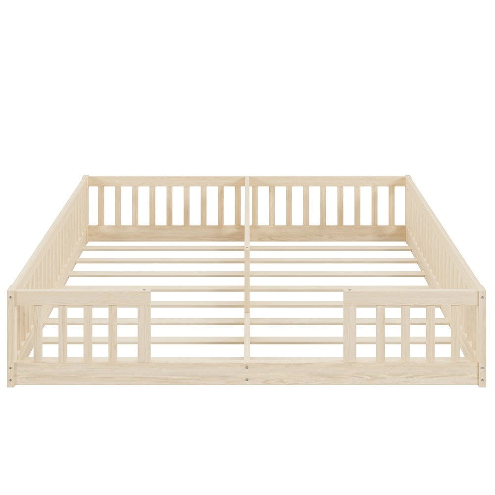 Letto Singolo Bambini con Sponda e Rete a Doghe ¨C Xylo ¨C Pino Naturale 90x200