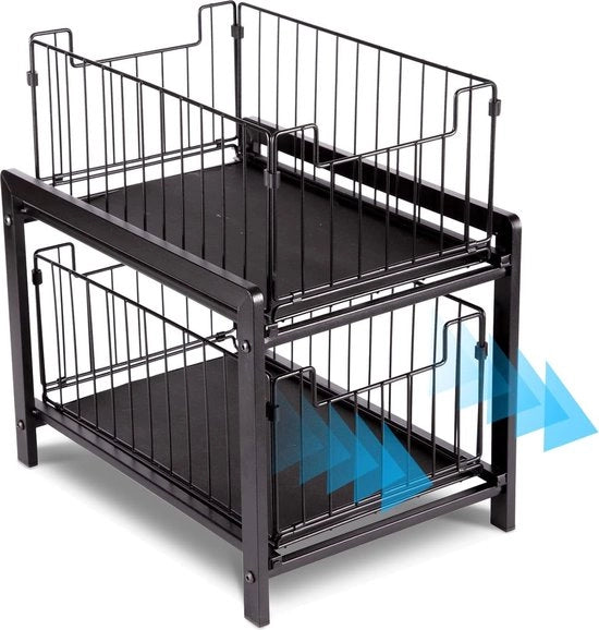 Scaffale a doppio livello, cassetti, cucina, cassettiera inferiore, ripiano, organizzatore, contenitori estensibili, lavanderia, contenitore per bagno, ufficio