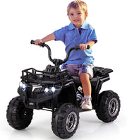Macchina Elettrica per Bambini, 6V Quad con Fari LED, Cestino Portaoggetti e Lettore MP3, 2 km/h, Veicolo Giocattolo per Bambini 2-5 Anni (Nero)