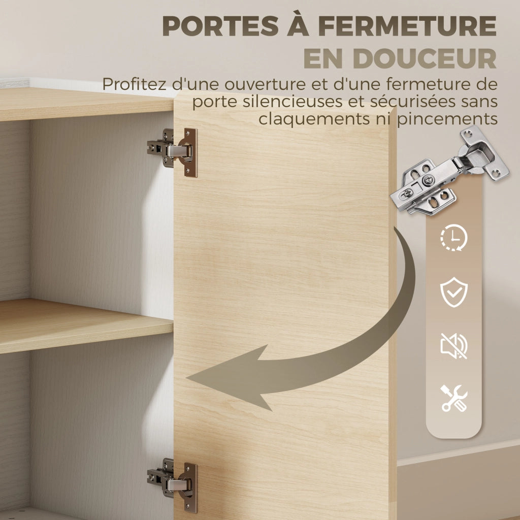 Armadio da cucina ¨C zephmum ¨C bianco e legno naturale 120x40x90
