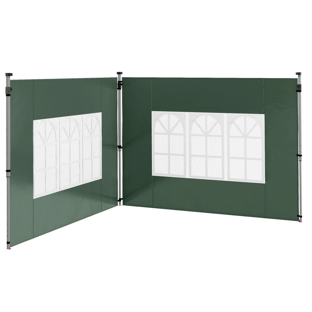 Set 2 Pezzi Pareti Laterali per Gazebo 3x3/4m ¨C zephmum ¨C Verde