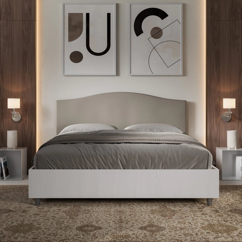 Letto Matrimoniale 160x200 cm con Rete Grace Tortora
