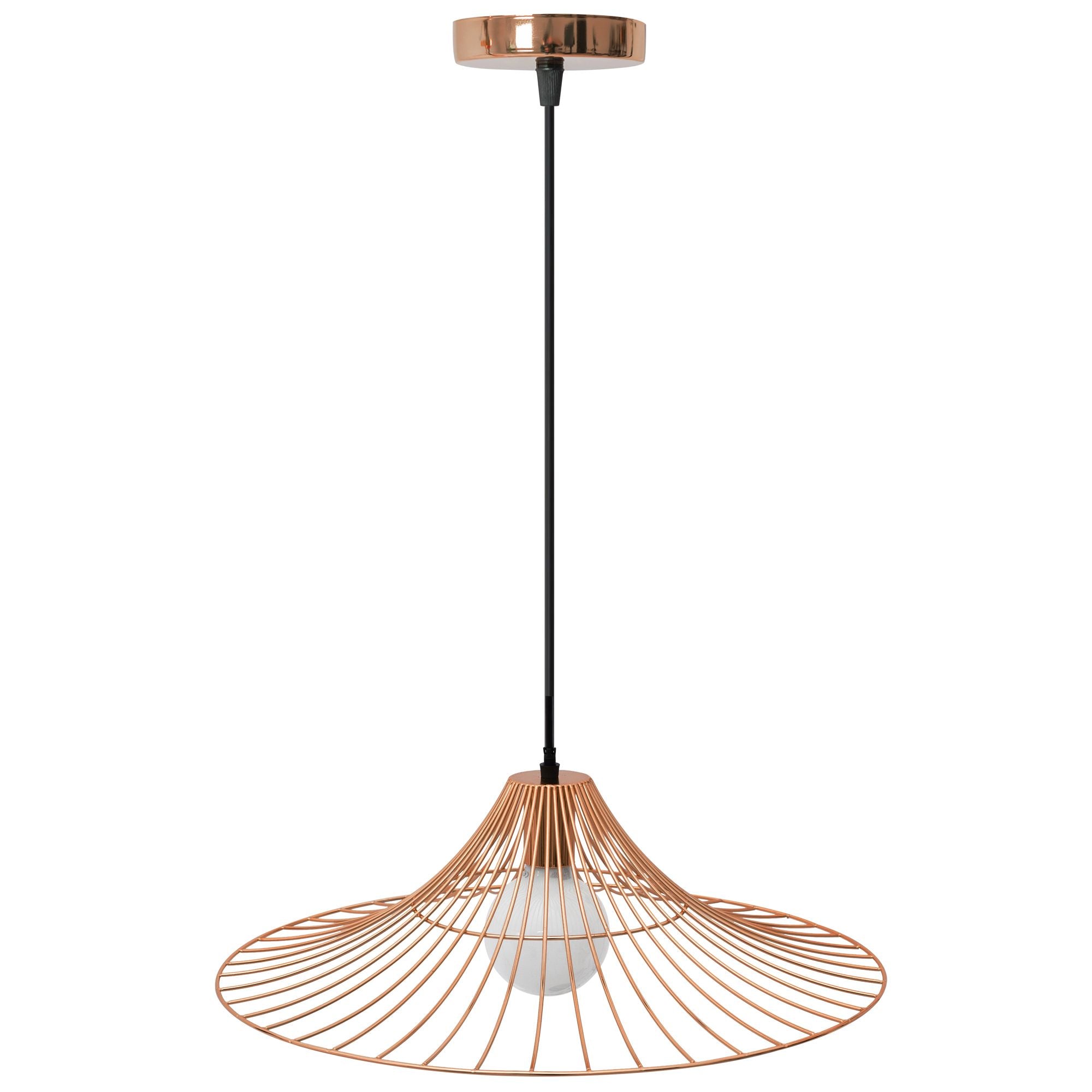 Lampada Da Soffitto Pensile Piatto Rotondo Loft Oro Rosa APP483-1CP