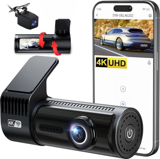 Cannoni di Sorveglianza per Auto - Visualizzazione Anteriore e Posteriore - Registrazione Video - Sicurezza Stradale - Prevenzione danni - Funzione di registrazione giorno e notte