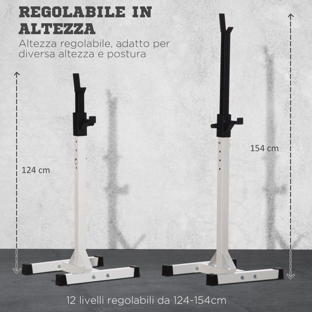 Porta Bilanciere Universale in Acciaio ¨C zephmum ¨C Altezza Regolabile 12 Livelli, 150kg