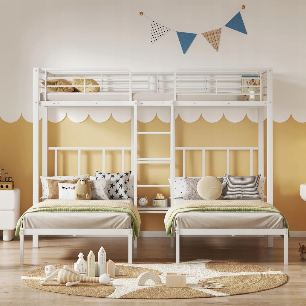 Letto triplo 90x200 cm - Xylo - Metallo, Bianco