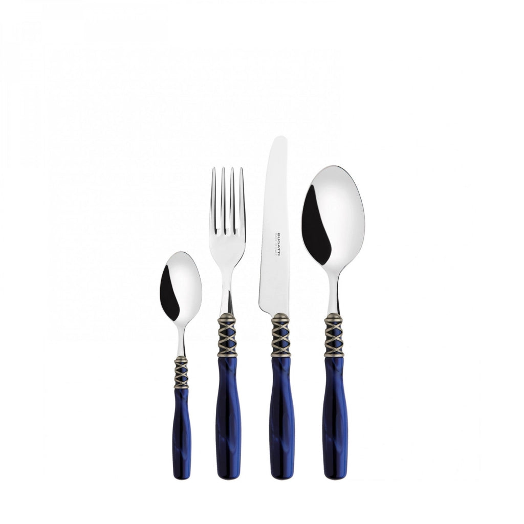 ARIANNA Ghiera Argento Anticato, Posate Set 24 Pz, Scatola