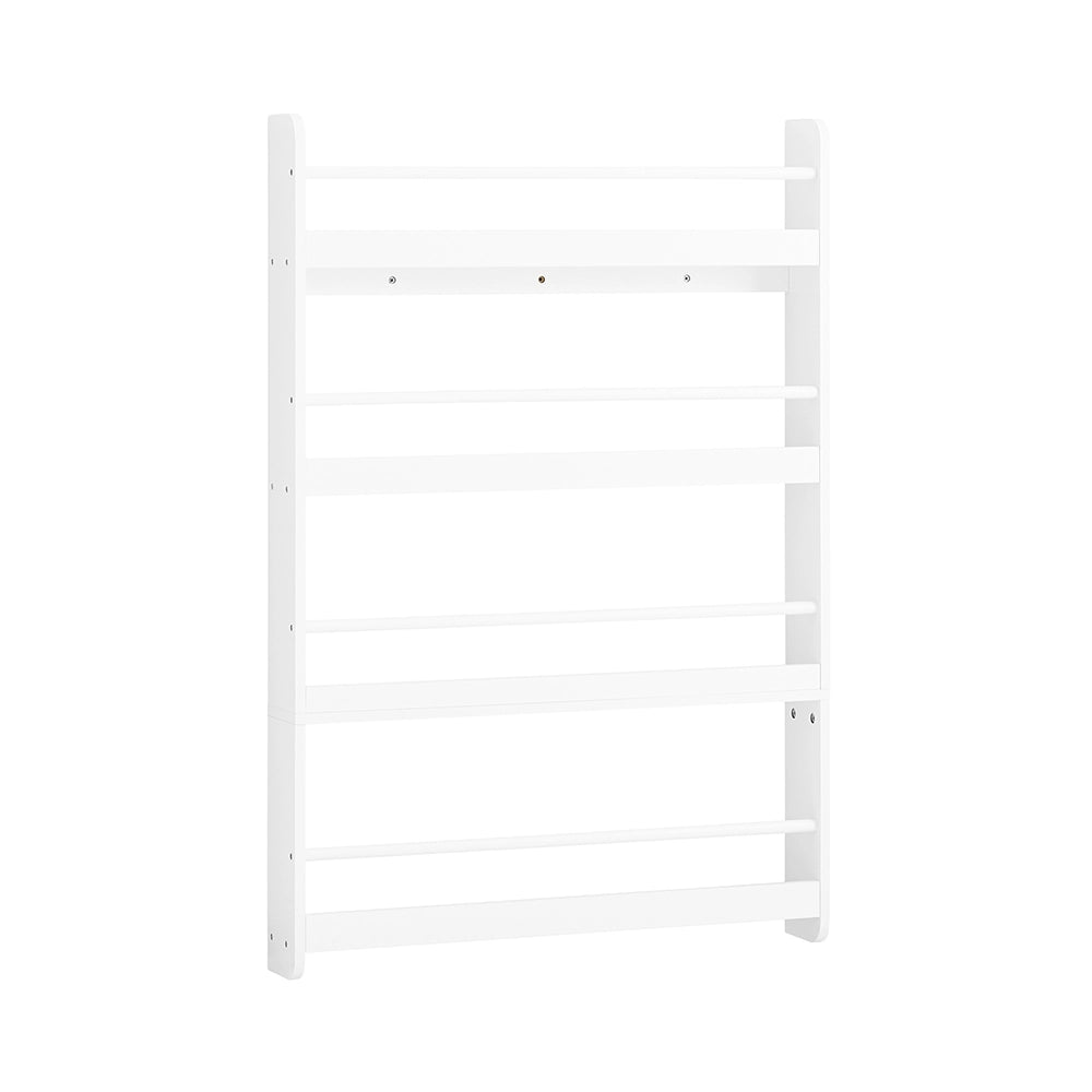 SoBuy | Libreria montessoriana per bambini bianca con 4 ripiani | Libreria per bambini | Porta libri per bambini | 80.0x12.0x118.0 cm | Capacità di carico 24 kg | KMB08-II-W