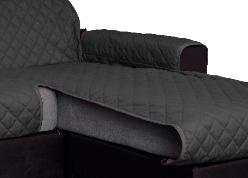 Copridivano Con Penisola Antimacchia Trapuntato Modello Star Colore Grigio Scuro - 290cm - Grigio Scuro