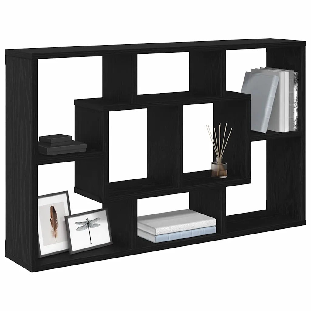 Scaffale da parete Rovere Nero 85 x 16 x 52,5 cm 862105