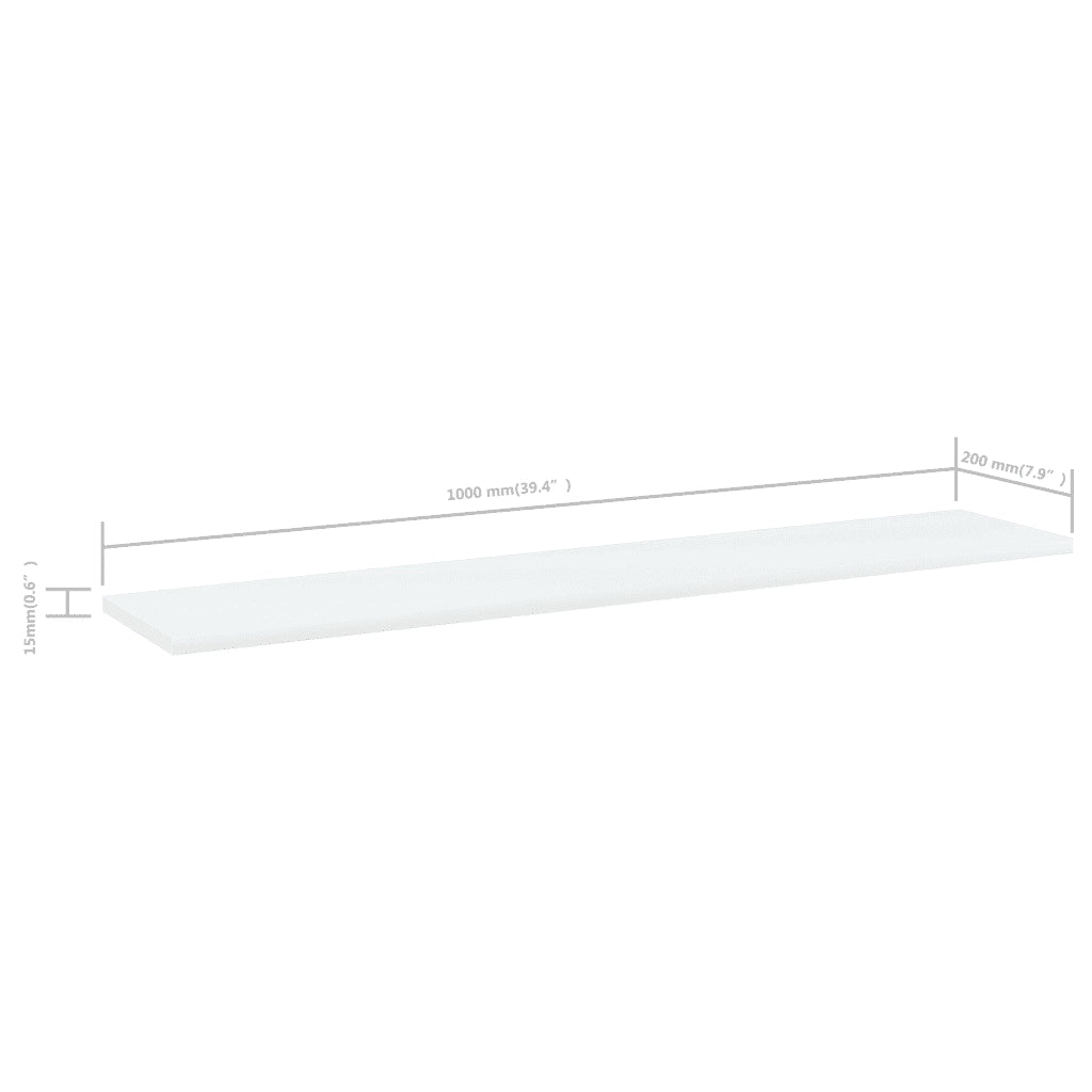 Ripiani per Libreria 4 pz-Scaffale per Libri Bianchi 100x20x1,5cm Legno Multistrato