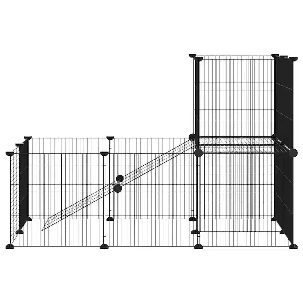 Gabbia per Animali 20 Pannelli con Porta Nera 35x35 cm Acciaio cod mxl 53854