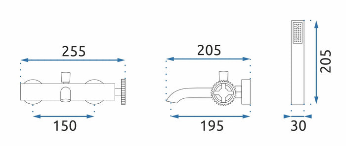 Rubinetto Vasca Rea Vertigo Black Mat