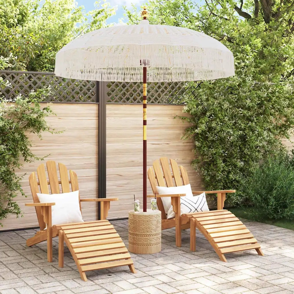 Parasol in macramè Crema 190 x 190 x 260 cm 42006469