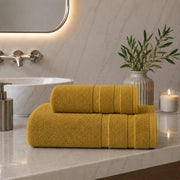 Saleneba, Telo Bagno set di 2 Asciugamano Viso 60x110 cm Asciugamano Ospite 40x60 cm, Giallo Senape