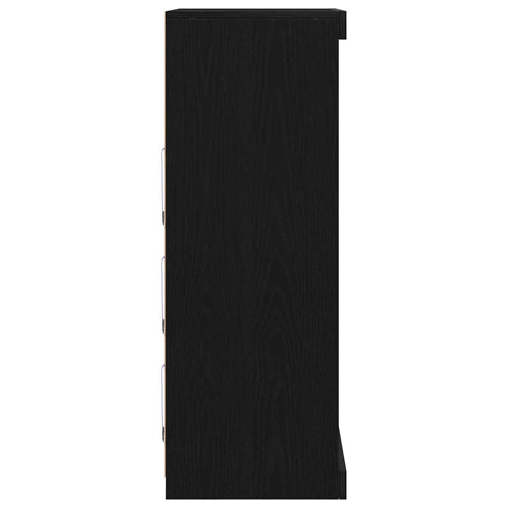 Credenza | Madia LED Rovere Nero 60,5 x 37 x 100 cm Legno multistrato