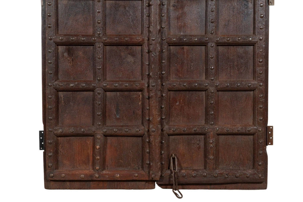 Biscottini Porta portone in legno massello e ferro da interno o da esterno vecchia e antica medievale scorrevole