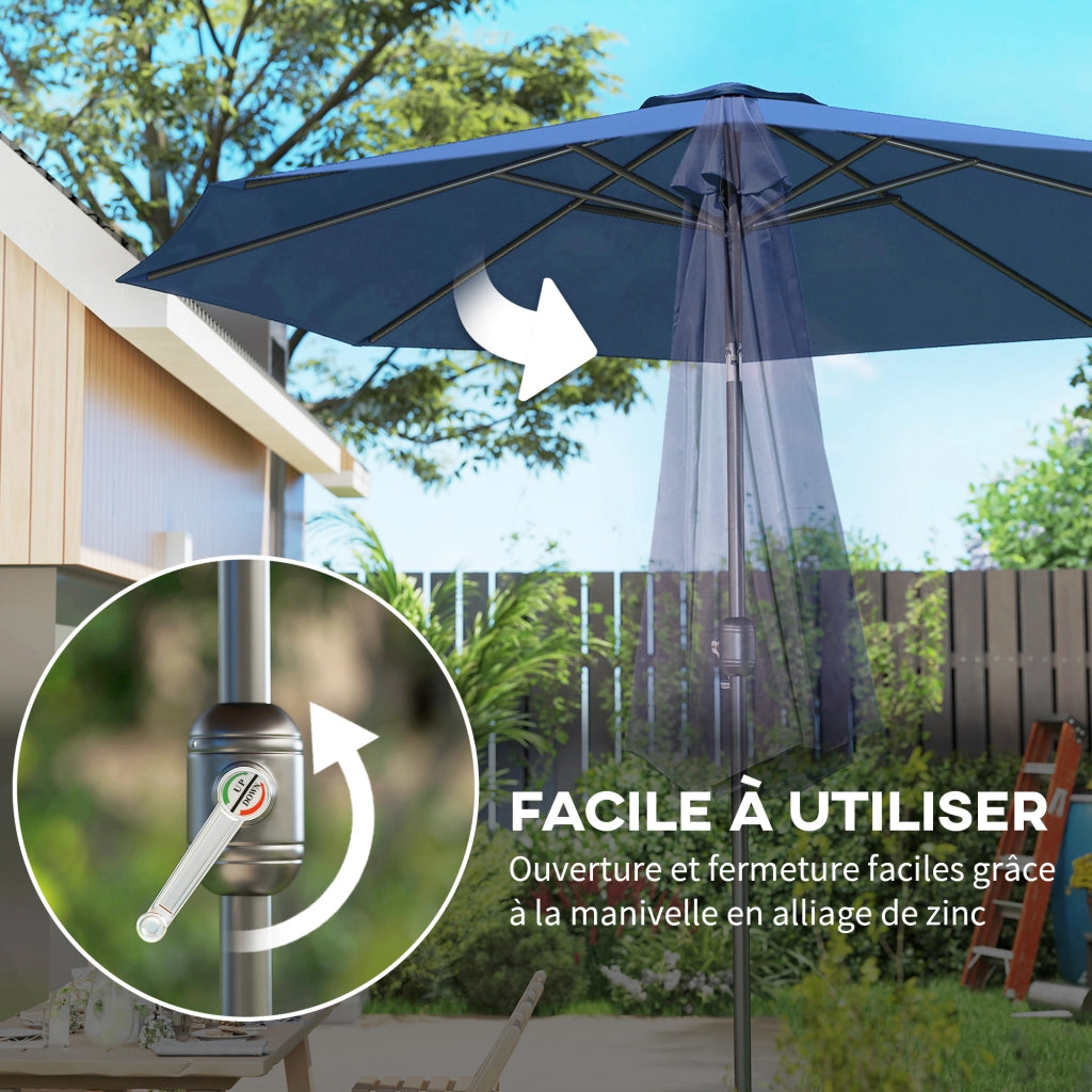 Ombrellone da giardino inclinabile ? 3 m ¨C zephmum ¨C blu metallo poliestere