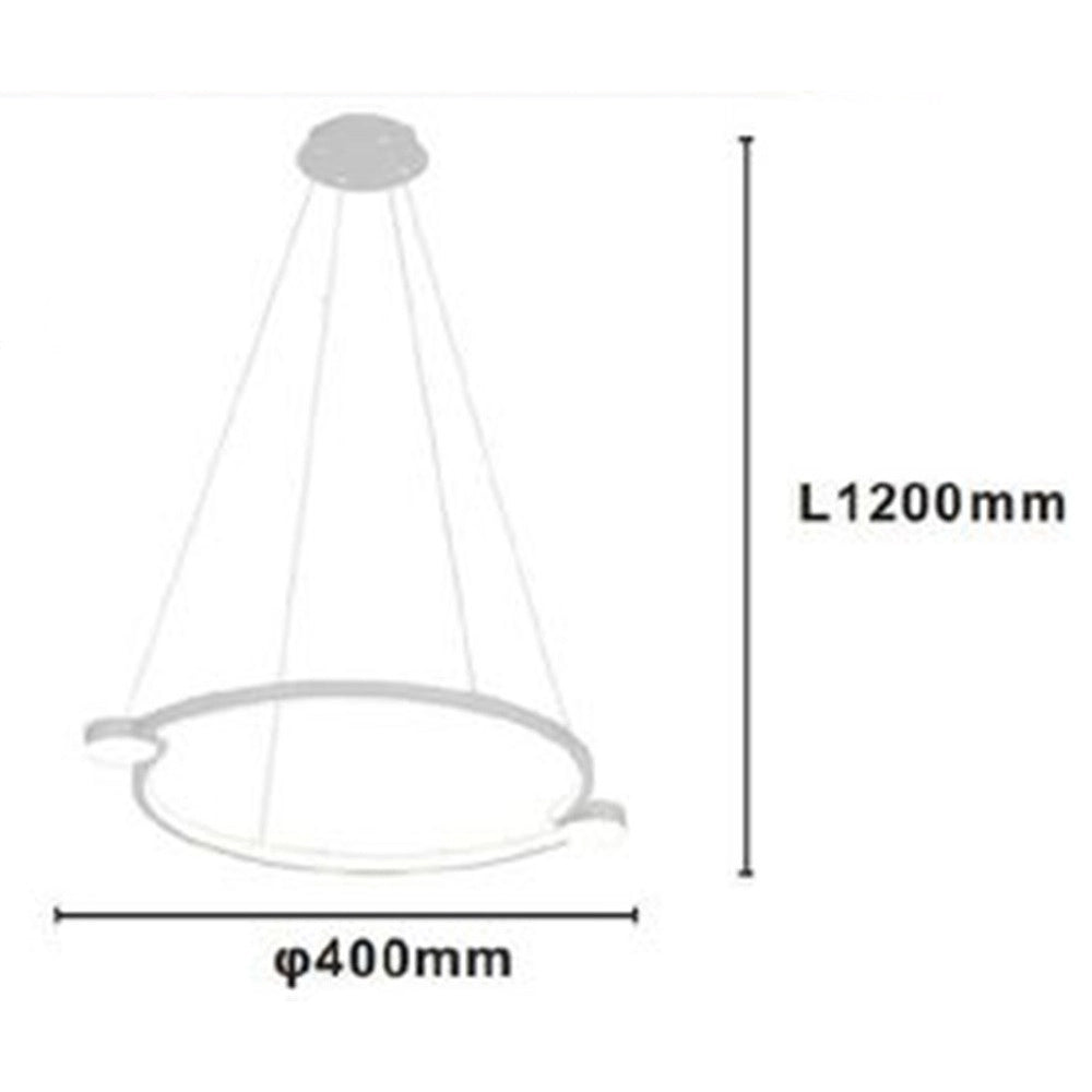Trade Shop - Lampadario A Sospensione Led 20w Cerchio Con Telecomando Design Moderno Bianco 71071 -