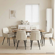 Sedie da pranzo 6 pz Velluto Crema 59 x 59,5 x 90 cm 3428253