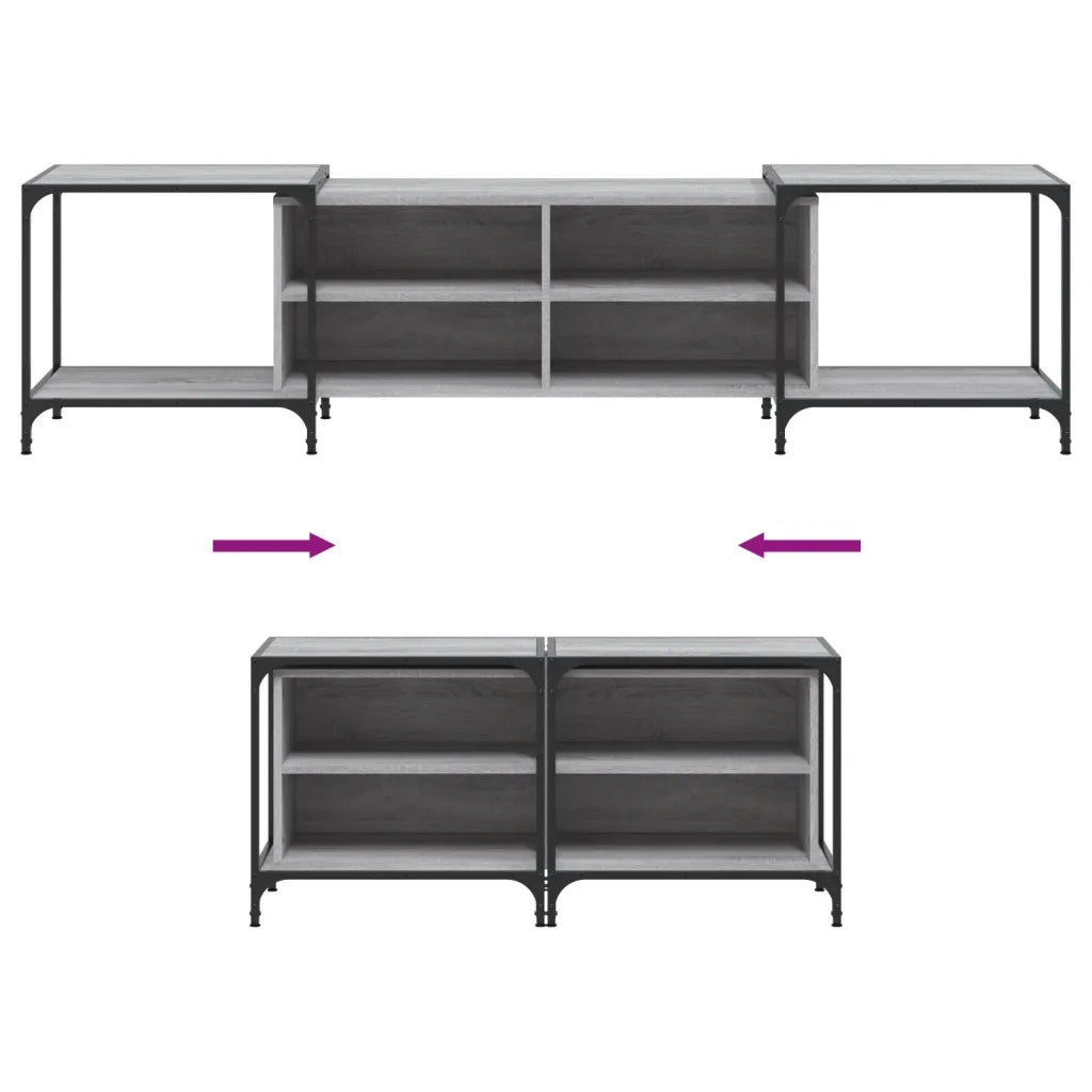 Mobile Porta TV-Mobile per TV-Credenza TV Grigio Sonoma 203x37x50 cm in Legno Multistrato