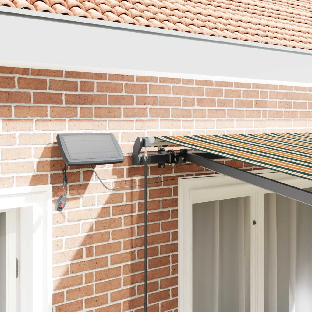 Tenda retrattile-Tenda parasole per balcone Verde e giallo 300 x 250 cm Tessuto