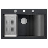 Lavello In Granito Marc 110 Workstation Black Metallic Oro