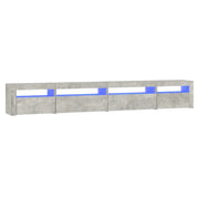 Mobile TV | Armadietto TV | Mobile Porta TV con Luci LED Grigio Cemento 270x35x40 cm