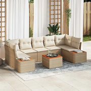Set Divano da Giardino con cuscino 8 pcs Beige Poly Rattan 3356716