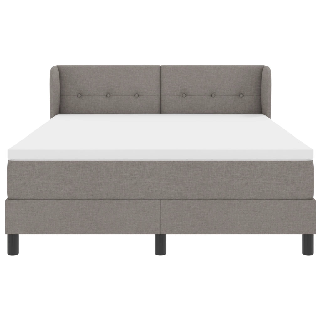 Letto A Rete con Materasso Tortora 140x190 cm Tessuto