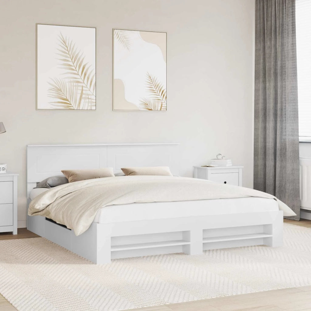 Struttura del letto Bianco 200 x 200 cm Legno multistrato